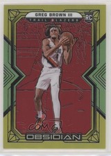 2021-22 Obsidian Electric Etch Red Yellow & Green Flood 55/99 Greg Brown III 3o2