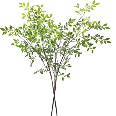 43.3 Inch Green Nandian Fake Plants 2 Pcs Greenery Stems for Vase Decor, Arti...