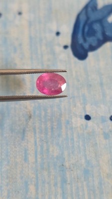 1.66 Ct  Natural Red-Pink Ruby Mozambique Heated Only Oval Shape Loose Gemstone