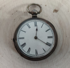 Vintage Fine Silver Pocket Watch Manuel Open Face Spears and Repairs