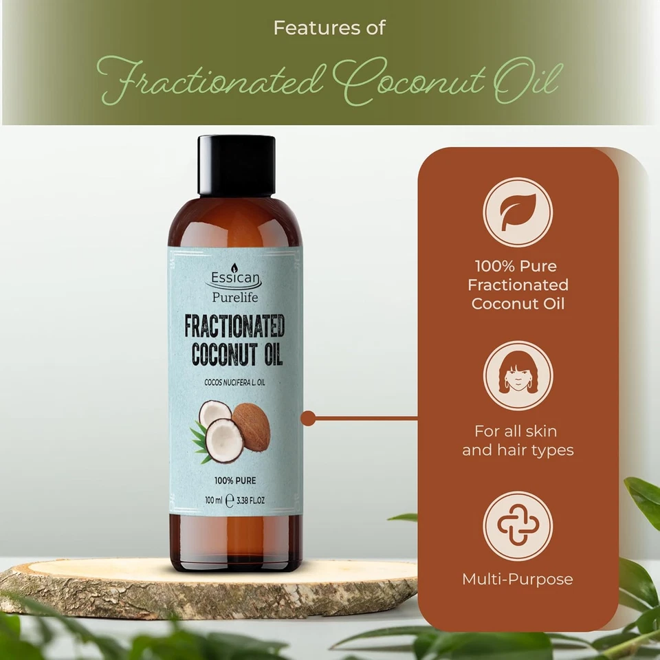 Olio Di Cocco Liquido Puro 100Ml, Olio Di Cocco Frazionato MCT per Pelle, Capell - Immagine 3 di 4