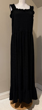 MICHAEL KORS Womens Long Black Smocked Dress - Sz 1X
