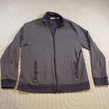 Calvin Klein Mens Full Zip Sweater Blue Size Large