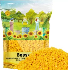 Yellow Organic Natural Beeswax Pellets CARGEN 453g 100 Beeswax Pastilles 1lb 