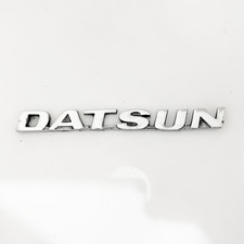 Datsun Script Badge Logo Emblem In Metal