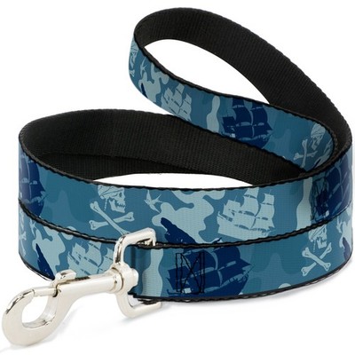 Dog Leash 6-FEET Jack Sparrow's Flag Icons/Black Pearl/Sharks Blues (US IMPORT)