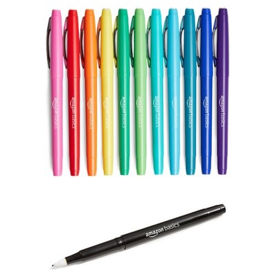 Amazon Basics Felt Tip Marker Pens, 1 Count (Pack of 12), Assorted Colors