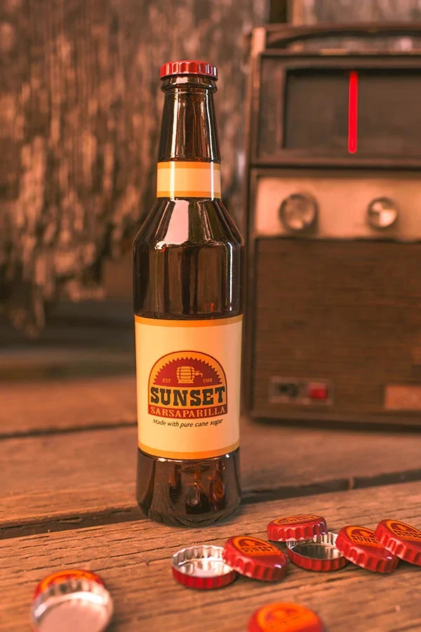 Fallout Sunset Sarsaparilla Glasflasche New Vegas mit 10 Kronkorken Nuka Cola - Bild 3 von 4