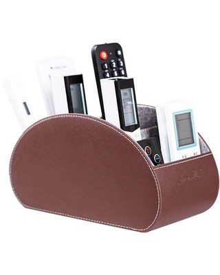 Remote Control Holders Organizer Box with 5 Compartment PU Leather Multi-func...
