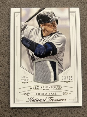 2015 National Treasures Alex Rodriguez Arod Game Used Jersey Number Relic 13/15