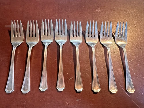 Sterling Silver Salad Forks Marked Gorham Sterling, 9.95oz., 6', Antique