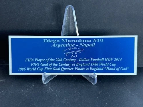 Diego Maradona Autograph Nameplate Agentina Soccer