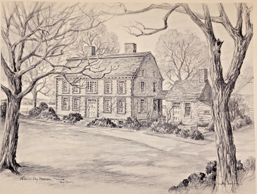 1976 Lucille Hobbie Theunis Dey Mansion Totowa New Jersey Bicentennial Print