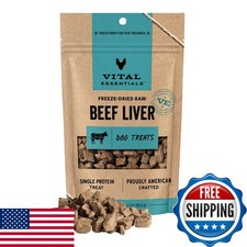 Vital Essentials Freeze-Dried Raw Beef Liver Dog Treats 2.1oz Single Ingredient