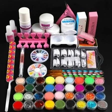 Paquete De Uñas Acrilicas Kit Profesional De Esmalte Para Pinceles Set