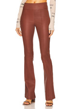  1,095 HELMUT LANG Size 2 Womens Pants Cinnamon Brown Leather Bootcut Trouser