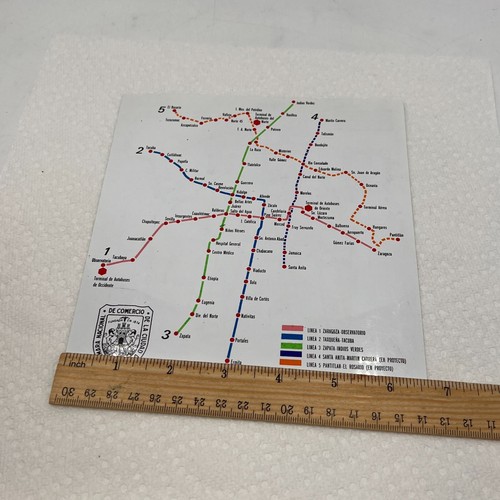 MEXICO CITY METRO (SUBWAY) GUIDE MAP VINTAGE PLASTIC 6.5X7.5" - Picture 8 of 8