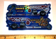 Hot Wheels SNAKE & Mongoose Front Engine Wheelie Dragster HOLOGRAPHIC Sticker