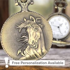 Majestic Horse Pocket Watch - Gift for Equestrian Lovers, Ranchers, Horse Fans
