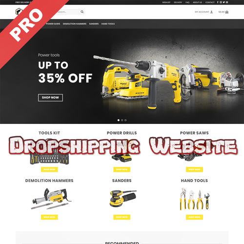 Power Tools Dropshipping Website Business Earn 2nd Income £60+ Day Income