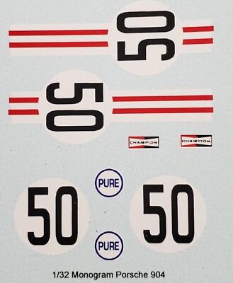 Repro 1/32 Monogram Porsche 904 Decal Set