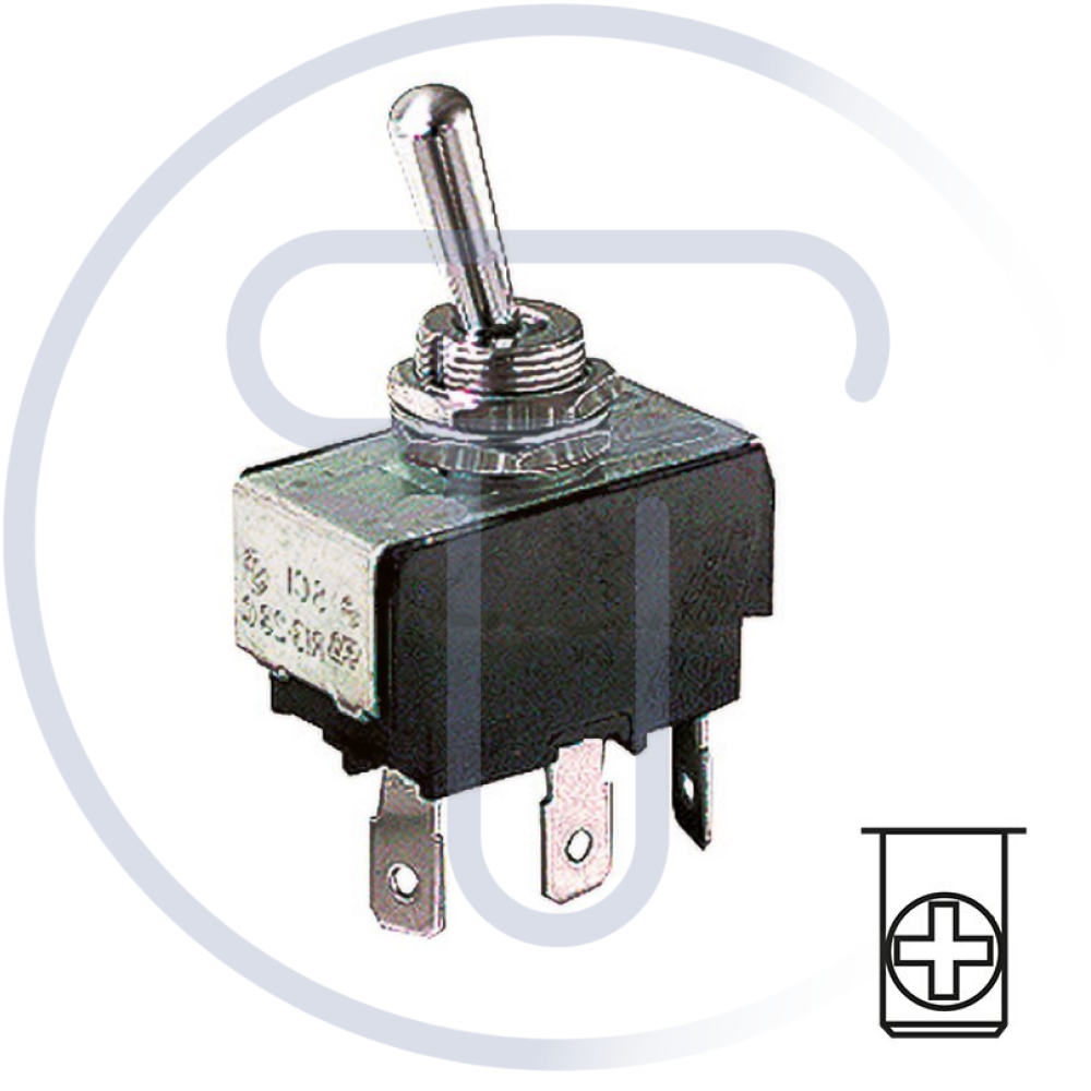 Deviatore unipolare a leva SPDT ON-ON con terminali a vite, foro di montaggio Ø1