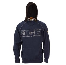 Mens JCB Horton Navy Heavyweight Hooded Sweatshirt Hoody Hoodie Workwear Top Sz