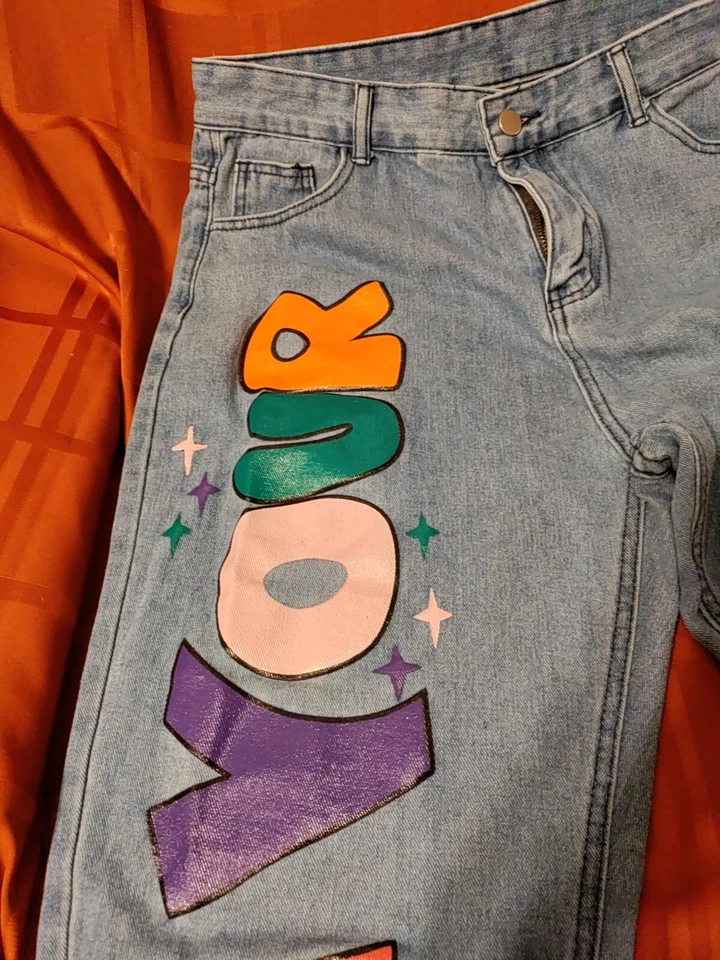 Jeans, In Your Dreams, Denim Jeans, Rainbow Colors, Great Condition size M. - Image 3 of 4