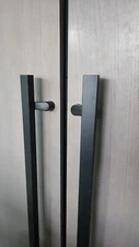 Offset Square Long Pull Handle Entry Door Stainless Steel Matte Black Finish