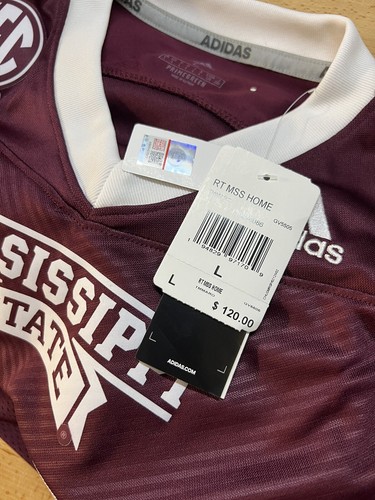 NEW adidas Mississippi State Bulldogs Home Maroon Jersey Men’s Size Large - Picture 6 of 6