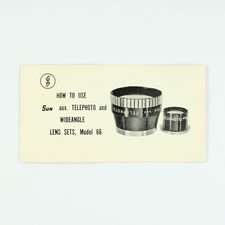 Sun aux. - Telephoto and Wide Angle Lens Sets Model 66 - Original Manual