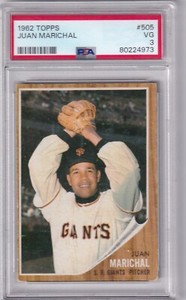 1962 Topps #505 Juan Marichal San Francisco Giants Graded PSA 3 VERY GOOD