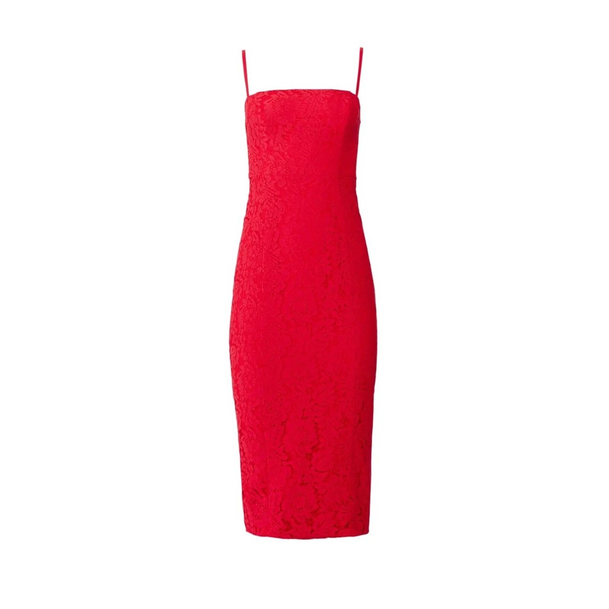 Fame and Partners The Max Dress in Red 12 Womens Lace Sheath Midi | eBay