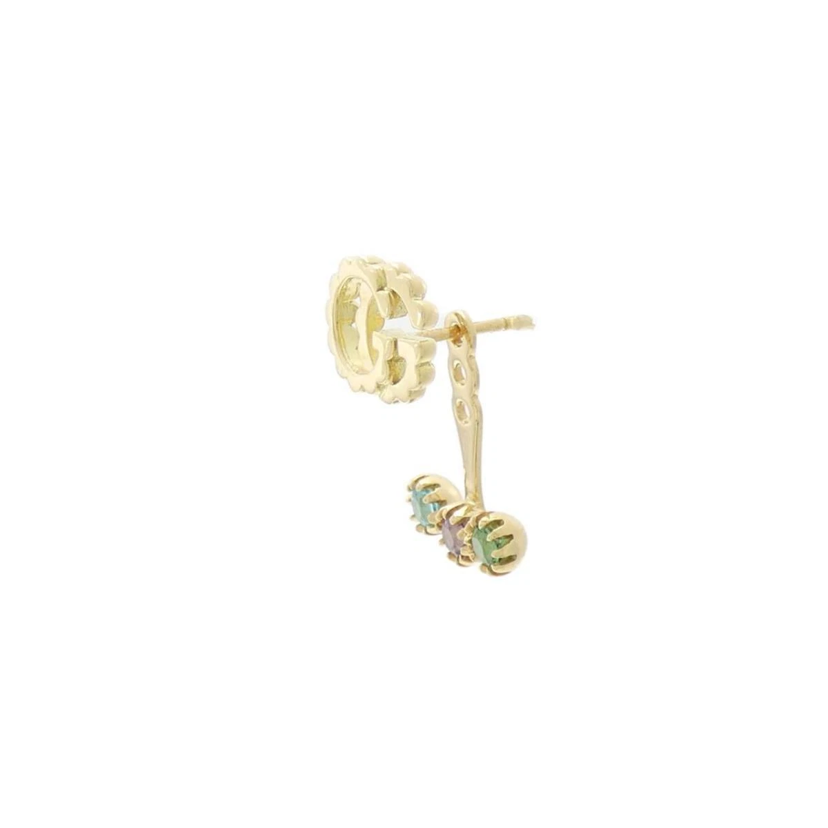 Boucles d'oreilles GUCCI topaze blanche une oreille or jaune 750 20,2 mm x 12,3 mm accessoires