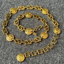 GIANNI VERSACE gold tone chain belt Greek key  Medusa motif from F/W 1992/93