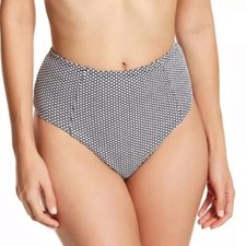 NWT ONIA Leah Bikini Bottom, Textured Dot, Black/White S