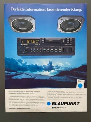 Blaupunkt Hamburg SQM 24 Autoradio Oldtimer Original 1984 Vintage Ad Werbung