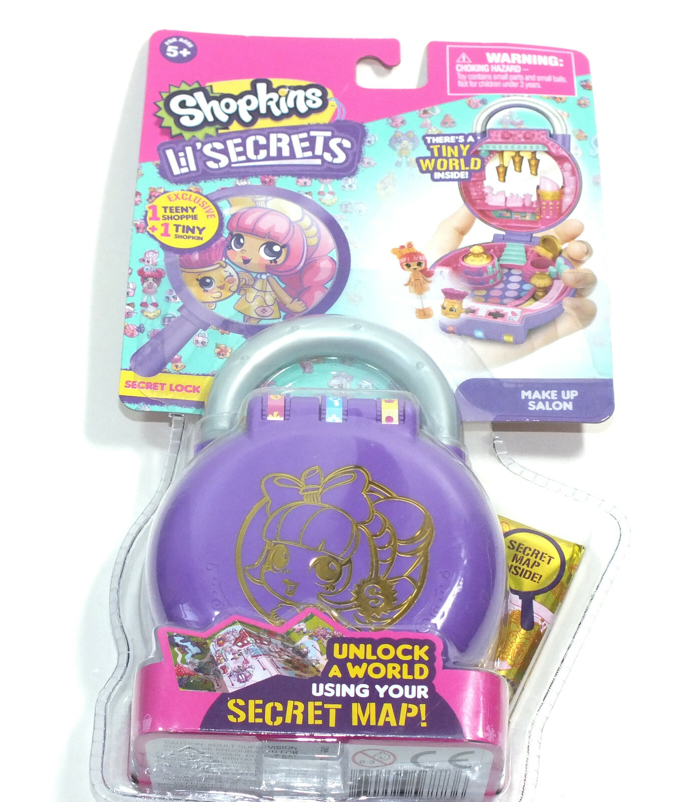 Shopkins Lil Secrets Compact Lock Make Up Salon Secret Map Plastic Toy Shopkin H