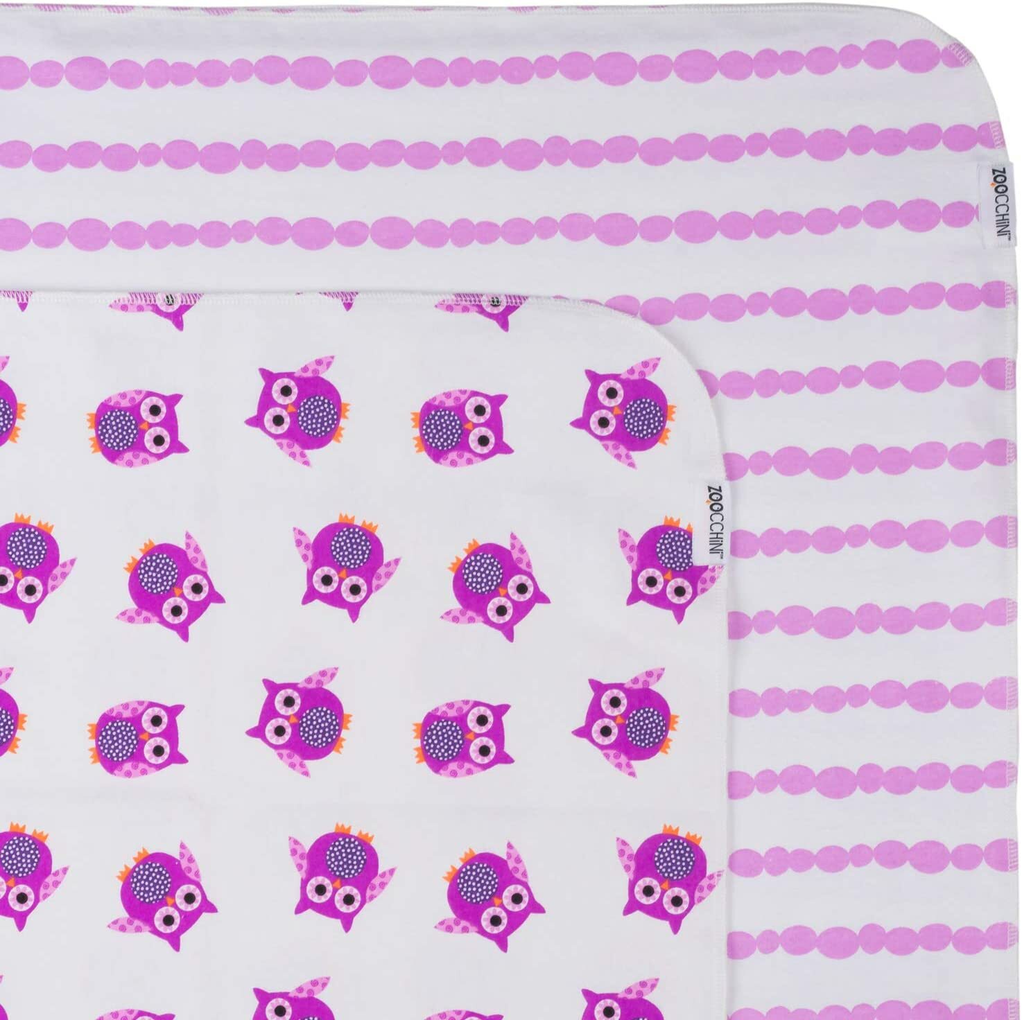 cosy blanket  Zoocchini Flannel Receiving Blankets - Owl/Purple