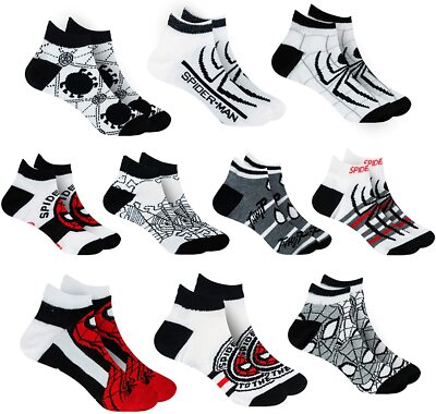 Marvel Spider-Man Kids 10-Pack Socks Size 6-8.5