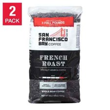 San Francisco French Roast Whole Bean Coffee 3 Lb, 2-Pack Dark Roast 9.58 per pound