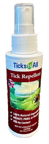 Ticks-n-all Tick Repellent | 4 oz | 100% Natural | Kills on contact, smells nice