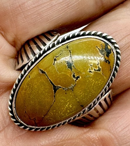 Navajo Turquoise Men's Ring Sz 11 Sterling Silver By Bobby Platero 13.2g Native