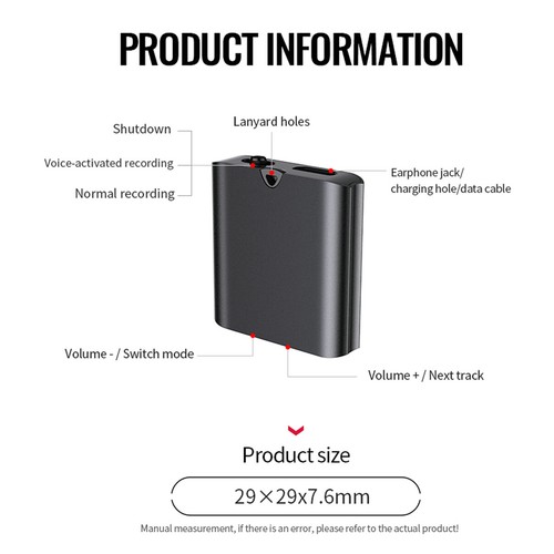 Hidden Voice Activated Recorder Digital Audio Dictaphone Recording Device Spy - Picture 4 of 14
