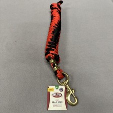 WEAVER LEATHER 10  Poly Lead Rope Line Brass Snap Horse Tack 35-2100 Red Black