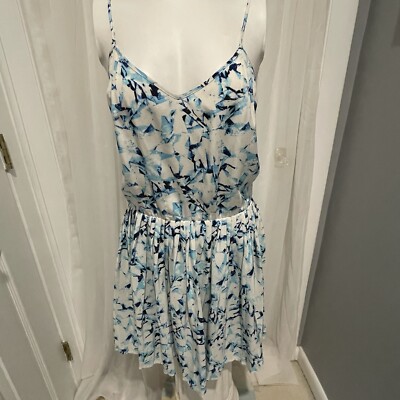 madison marcus silk dress MADISON MARCUS WHITE/ BLUE SILK DRESS S/S