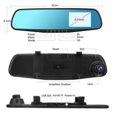 Kit Portatarga con Telecamera 170° + Specchietto Retrovisore Monitor 4.3" HD - Miniatura 5
