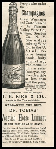 1897 HB KIRK Champagne Spirits Antique ORIGINAL ENGRAVING Paper Ad C562 - Picture 2 of 2