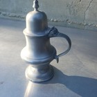Nice antique / vintage pewter saucer container — photo 2