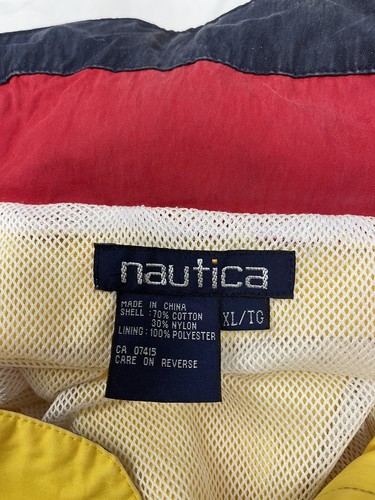 Vintage Nautica Rain Coat Jacket Size XL Yellow - Picture 3 of 7